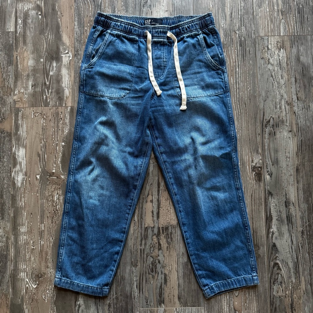 Women’s Gap Easy Jean Medium Wash Size Small Drawstring Waist Pull On Pants